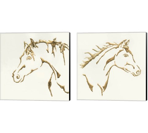 Gilded Horse 2 Piece Canvas Print Set by Chris Paschke