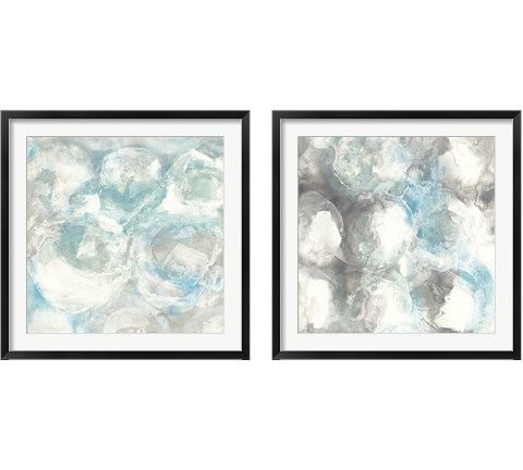 Pale Blue Circles 2 Piece Framed Art Print Set by Chris Paschke