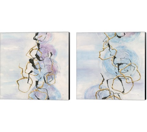 Abstract Lines on Pastel 2 Piece Canvas Print Set by Chris Paschke