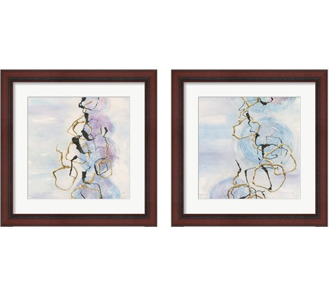Abstract Lines on Pastel 2 Piece Framed Art Print Set by Chris Paschke