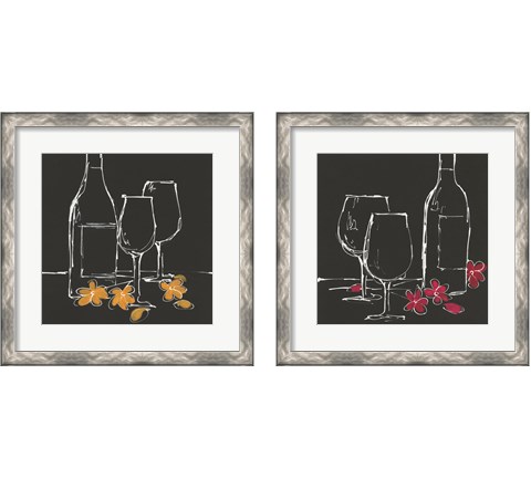 Wine on Black 2 Piece Framed Art Print Set by Chris Paschke