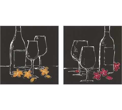 Wine on Black 2 Piece Art Print Set by Chris Paschke