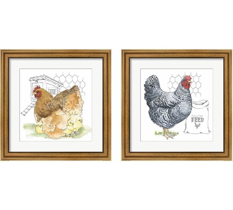 Fun at the Coop 2 Piece Framed Art Print Set by Beth Grove