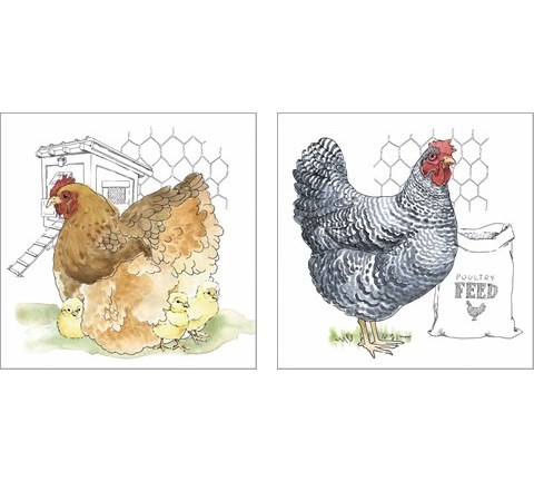 Fun at the Coop 2 Piece Art Print Set by Beth Grove
