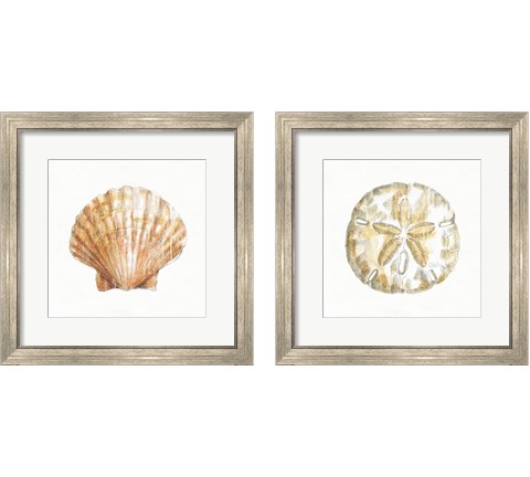Golden Treasures on White 2 Piece Framed Art Print Set by Beth Grove