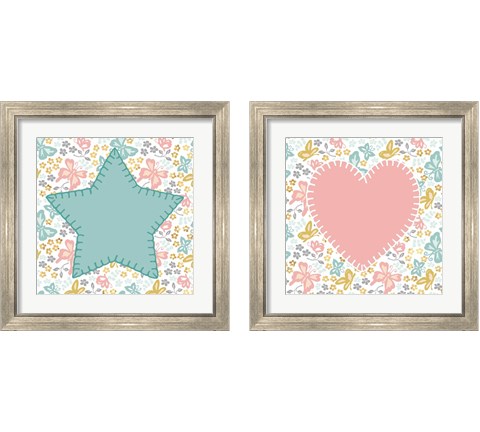 Baby Quilt Gold 2 Piece Framed Art Print Set by Beth Grove