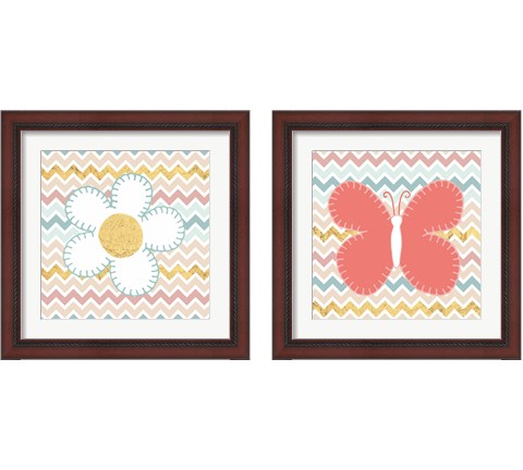 Baby Quilt Gold 2 Piece Framed Art Print Set by Beth Grove