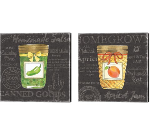 Canning Kitchen Black 2 Piece Canvas Print Set by Beth Grove