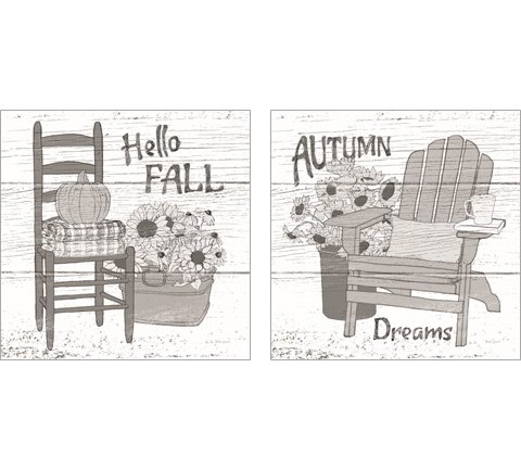 Fall Cabin 2 Piece Art Print Set by Beth Grove