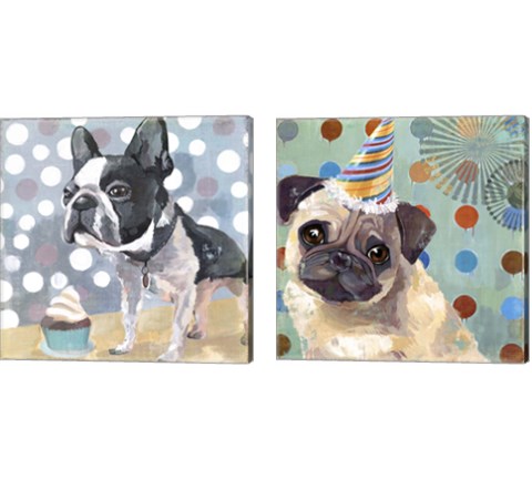 Pug Birthday 2 Piece Canvas Print Set by Posters International Studio