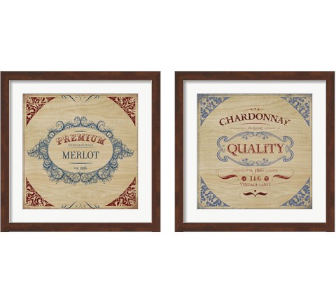 Wine Labels 2 Piece Framed Art Print Set by Posters International Studio