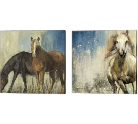Horses 2 Piece Canvas Print Set by Posters International Studio
