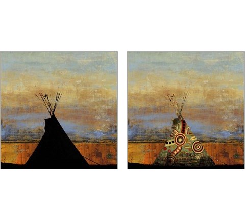 Blue Face & Falling Feather 2 Piece Art Print Set by Posters International Studio