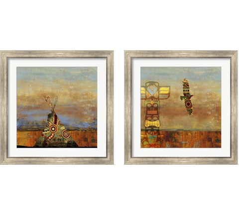 Blue Face & Falling Feather 2 Piece Framed Art Print Set by Posters International Studio