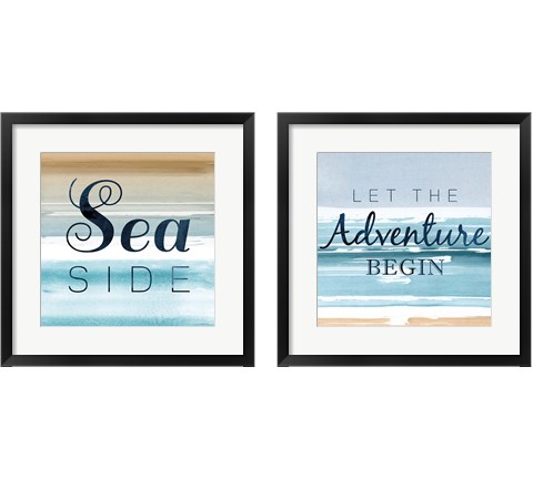 Beach Text 2 Piece Framed Art Print Set by Posters International Studio