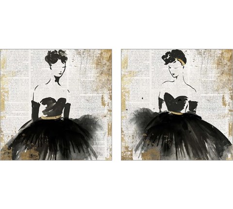 Lady in Black 2 Piece Art Print Set by Posters International Studio