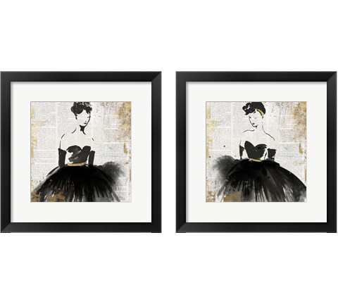 Lady in Black 2 Piece Framed Art Print Set by Posters International Studio
