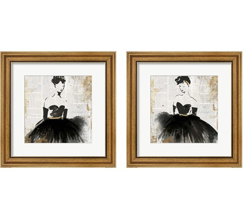 Lady in Black 2 Piece Framed Art Print Set by Posters International Studio