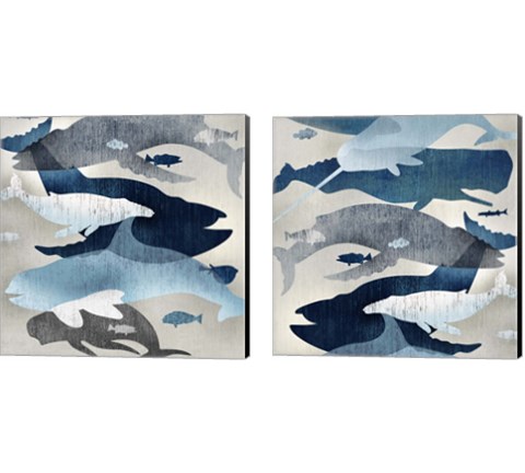 Whale Watching 2 Piece Canvas Print Set by Edward Selkirk