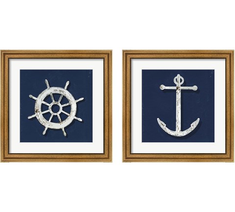 Nautical on Blue 2 Piece Framed Art Print Set by Aimee Wilson