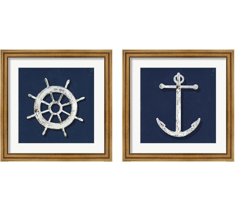 Nautical on Blue 2 Piece Framed Art Print Set by Aimee Wilson