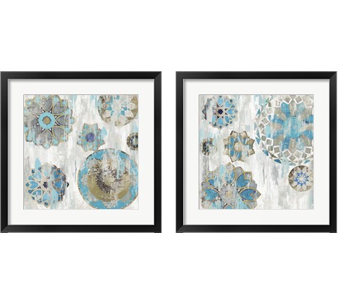 Suzani Blue 2 Piece Framed Art Print Set by Tom Reeves
