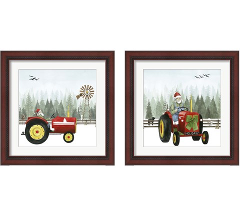 Country Santa 2 Piece Framed Art Print Set by Grace Popp