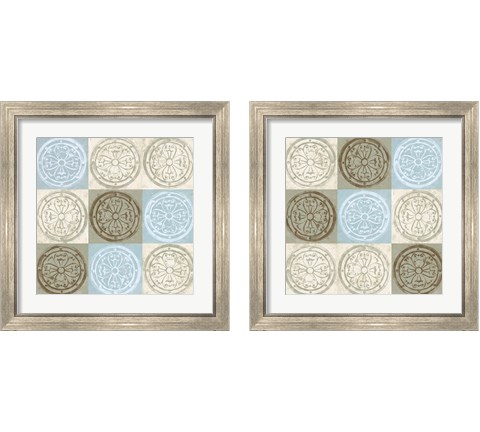 Blue Squared 2 Piece Framed Art Print Set by Alonzo Saunders