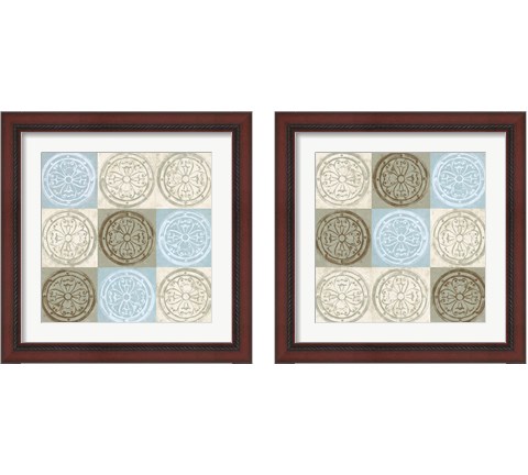 Blue Squared 2 Piece Framed Art Print Set by Alonzo Saunders