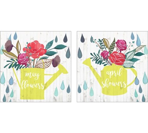 April Showers & May Flowers 2 Piece Art Print Set by Studio W
