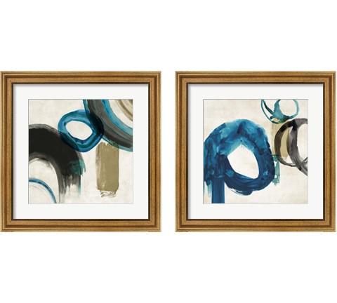 Blue Ring 2 Piece Framed Art Print Set by PI Galerie
