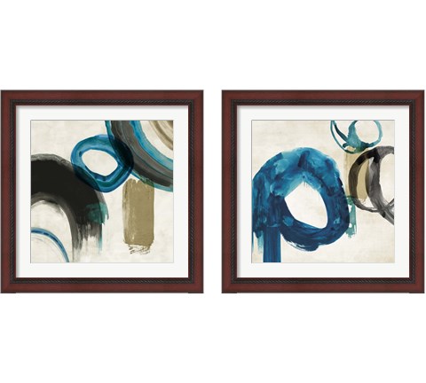 Blue Ring 2 Piece Framed Art Print Set by PI Galerie