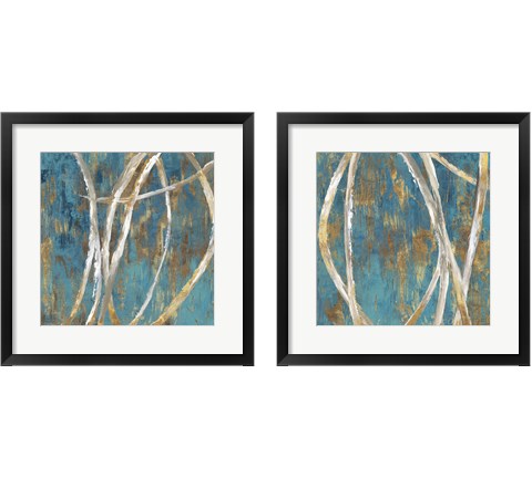 Teal Abstract 2 Piece Framed Art Print Set by PI Galerie