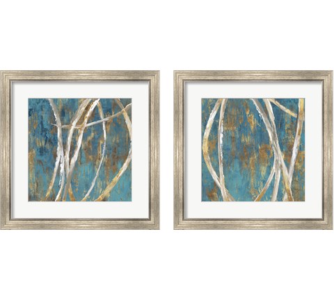 Teal Abstract 2 Piece Framed Art Print Set by PI Galerie