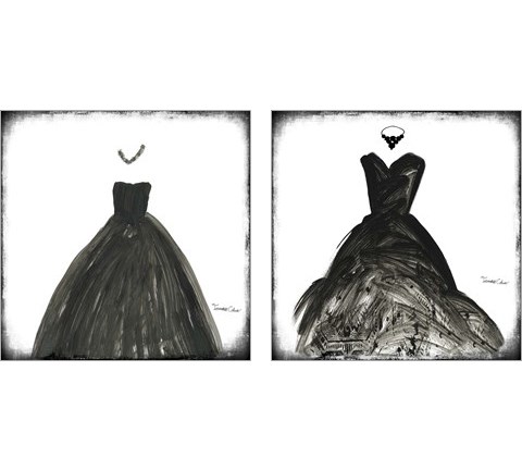 Black Dress 2 Piece Art Print Set by Tamara Cohen