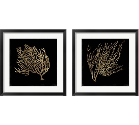 Gold Coral 2 Piece Framed Art Print Set by Aimee Wilson