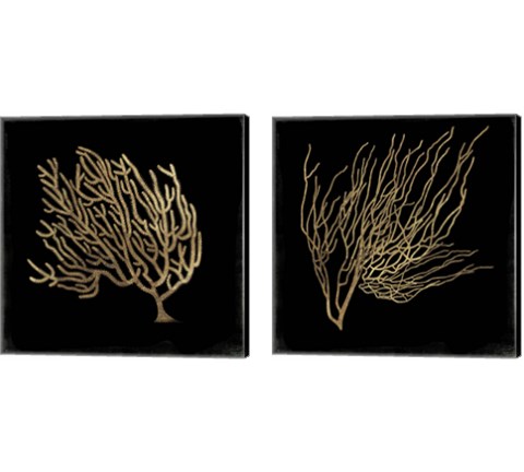 Gold Coral 2 Piece Canvas Print Set by Aimee Wilson