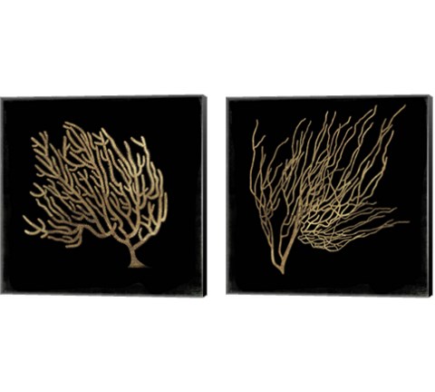 Gold Coral 2 Piece Canvas Print Set by Aimee Wilson