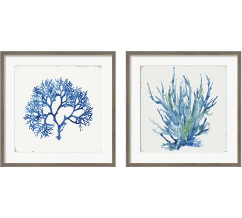 Blue and Green Coral  2 Piece Framed Art Print Set by Aimee Wilson
