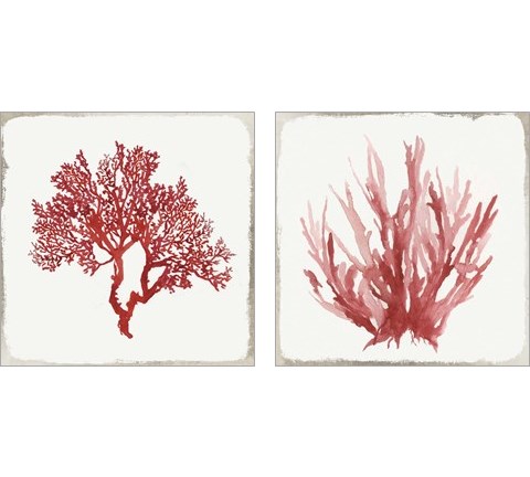 Red Coral 2 Piece Art Print Set by Aimee Wilson