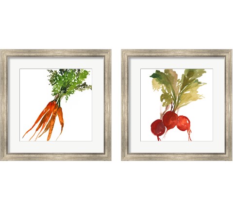 Veggie on White 2 Piece Framed Art Print Set by Asia Jensen