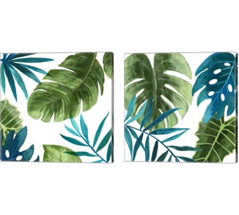 Tropical Leaves 2 Piece Canvas Print Set by Asia Jensen