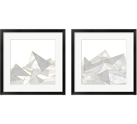 Marbled Geo Mountains 2 Piece Framed Art Print Set by Posters International Studio