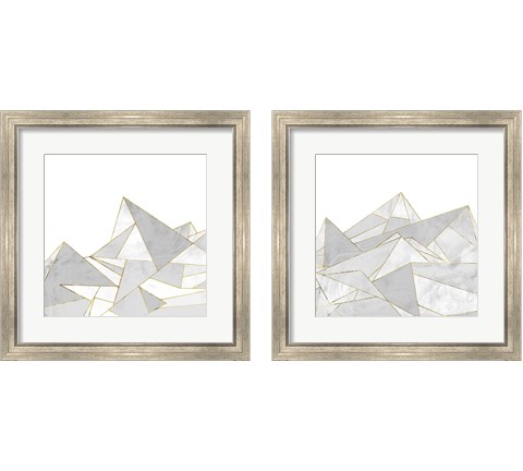 Marbled Geo Mountains 2 Piece Framed Art Print Set by Posters International Studio