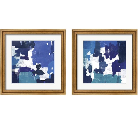 Block Paint Blue 2 Piece Framed Art Print Set by Posters International Studio