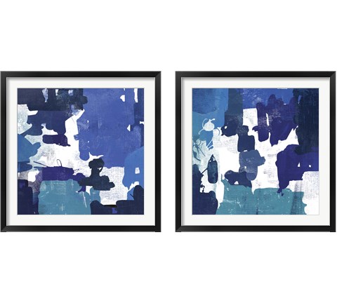 Block Paint Blue 2 Piece Framed Art Print Set by Posters International Studio