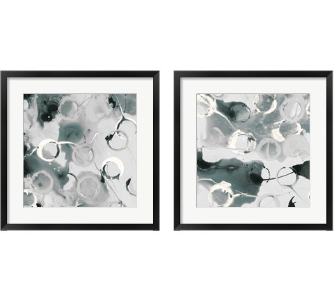 Teal Spatter  2 Piece Framed Art Print Set by Posters International Studio
