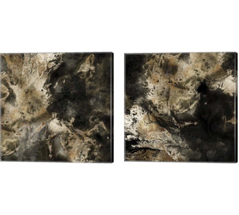 Gold Marbled Abstract 2 Piece Canvas Print Set by Posters International Studio