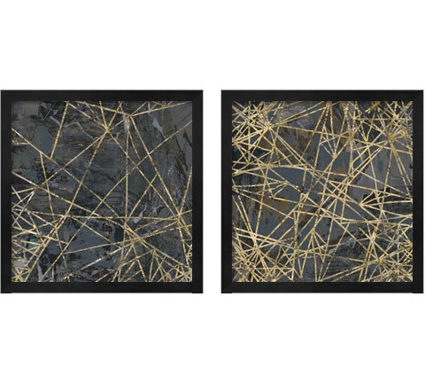 Geometric Gold 2 Piece Framed Art Print Set by Edward Selkirk