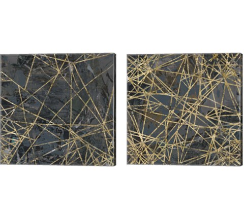 Geometric Gold 2 Piece Canvas Print Set by Edward Selkirk